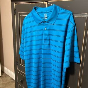 PGA tour, blue collared shirt
